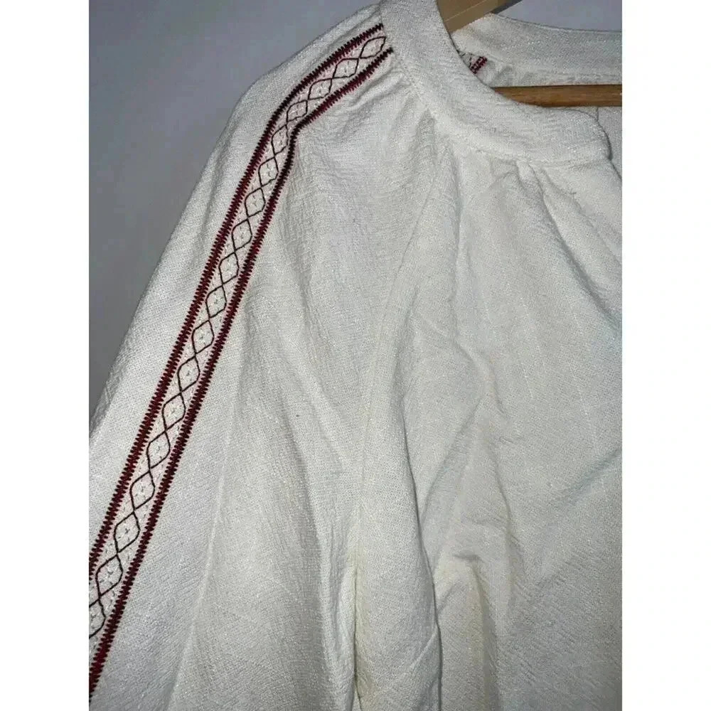 Soft Surroundings  size Small linen pullover embroidered tunic top blouse mirage - Picture 4 of 7